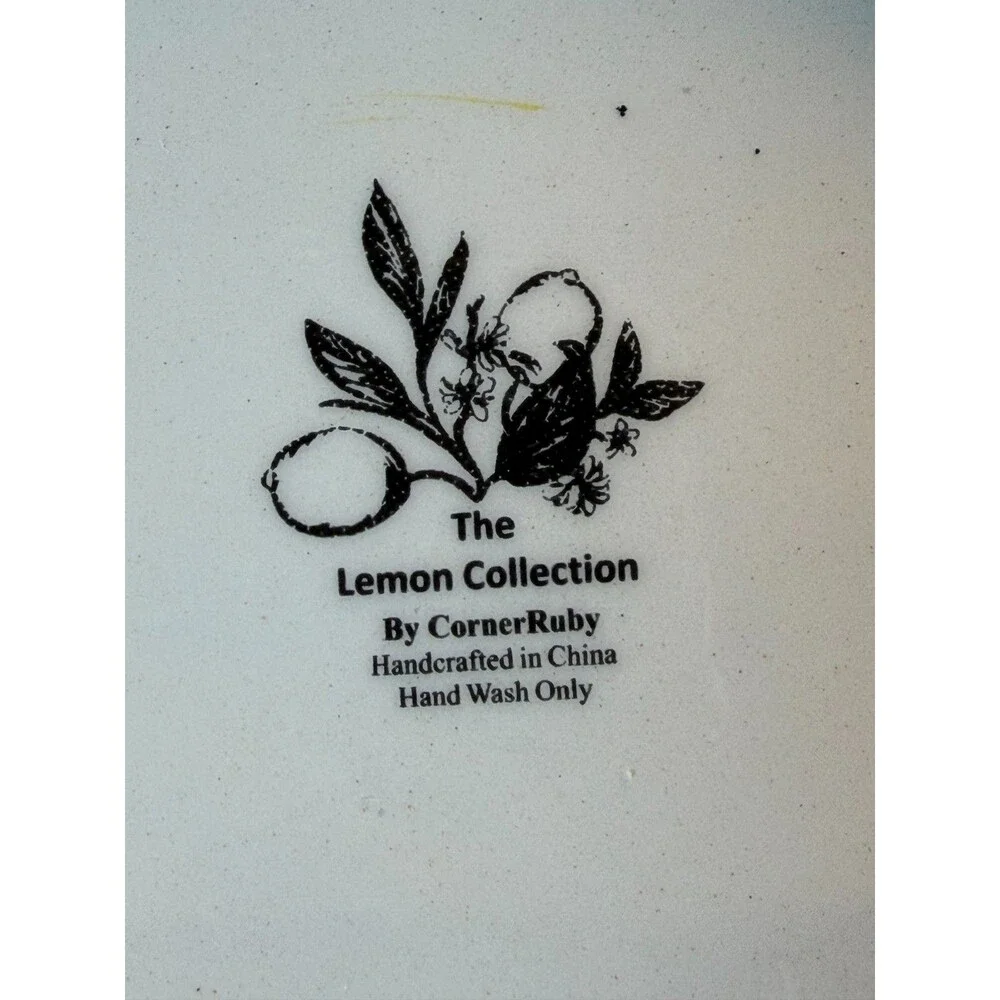 Corner Ruby The Lemon Collection Ceramic Cookie Jar Canister Lidded Fruit Stem